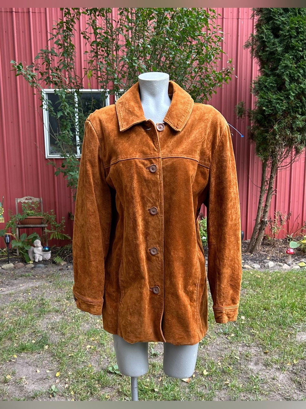 Vintage 90s Y2K Cherokee Womens Rust Brown Suede Boho Western Jacket~XL~